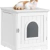 MEUBELEXPERT – Kattenhuis Kattenmand Wit Gesloten Kattentoilet Met Ingang En Handdoekhouder Kattenbak Kast Voor Katten Honden Huisdier 48,5 X 51 X 51,5 Cm Hout -Huisdierbenodigdheden Winkel 1060x1200