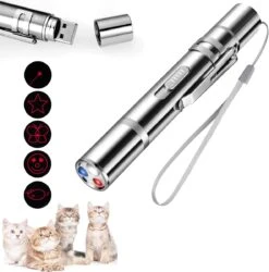 Kattenspeelgoed Voor Indoor Katten Volwassen Kittens, Interactieve Kattenhond Speelgoed LED Pointer, USB Oplaadbare Pen Licht Red Dot Kitten Chaser Speelgoed, Kattenteaser Wand Muis Speelgoed, Pet Kras Oefening Gereedschap