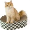 Kattenkrabpaal, 2 In 1 Ovale Kartonnen Kattenkrabpaalkom, Golfkartonnen Kattenkrabmat Woonkamer Kattenbed, Kattenmeubels Voor Banken (43x33x10cm) -Huisdierbenodigdheden Winkel 1192x1200