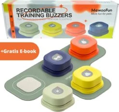 MEWOOFUN Honden Praatknoppen – Honden Kleurenspectrum – 4 Stuks – Honden Intelligentie Speelgoed – Dogbuttons – Honden Training – Praatknop Hond –
