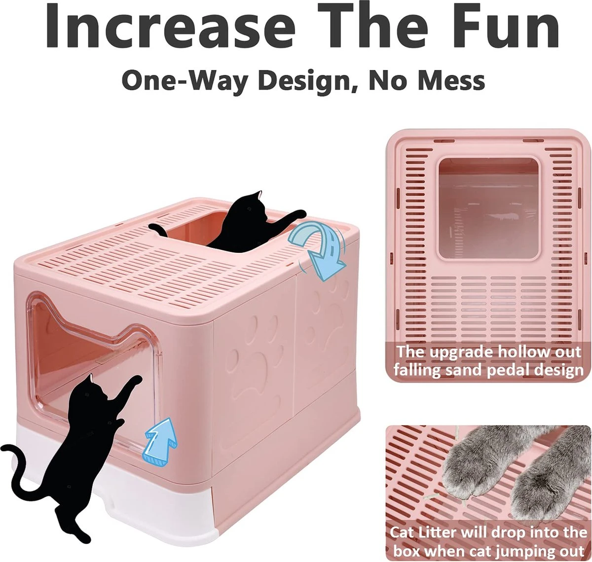 De Home Store – Kattenbak – Opvouwbaar – Uitschuifbaar – Katten – Anti Spatten – Deksel 3 De Home Store – Kattenbak – Opvouwbaar – Uitschuifbaar – Katten – Anti Spatten – Deksel