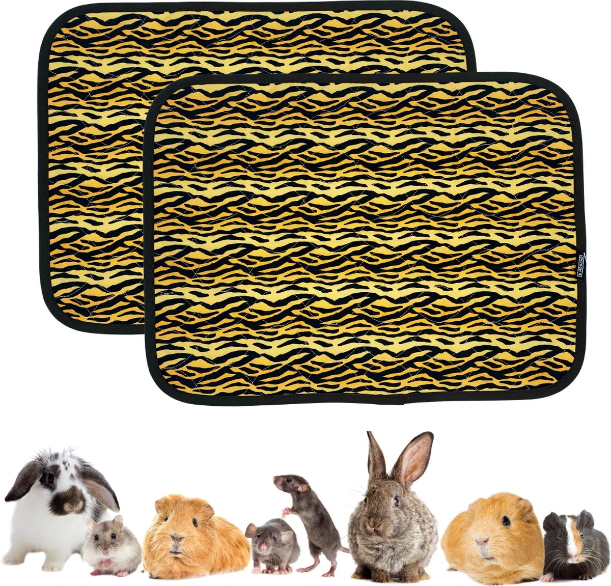 Luxe Bodembedekking Voor Knaagdieren – 60 X 45 Cm – Strooiselmat – Antislip – 4 Laags – Tijgerprint – Duo Pack – Wasbare Bodembedekking 3 Luxe Bodembedekking Voor Knaagdieren – 60 X 45 Cm – Strooiselmat – Antislip – 4 Laags – Tijgerprint – Duo Pack – Wasbare Bodembedekking