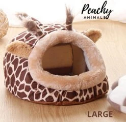 PEACHY® Animals – Cavia Huisje – Large – Bruin – Cavia Hok – Knaagdier Huisje – Wasbaar – Uitneembaar Kussentje – Guinea Pig – Rat – Gerbil – Egel – Cavia