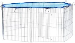 Tectake Kooi Voor Vrije Uitloop Met Veiligheidsnet Ø 145cm Blauw – 402393