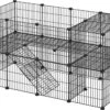 LIVINGSIGNS Kooi, 36 Borden, 2 Niveaus, 143 X 71 X 73 Cm, Doos Voor Kleine Dieren En Cavia’s Incl. Rubberen Hamer Voor Binnen, Individueel Te Monteren, Zwart -Huisdierbenodigdheden Winkel 1200x833 1