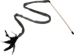 Nobleza Kattenhengel Met Veren – Kattenspeelgoed – Speelstok Kat – Speelhengel Kat – Katten Speelhengel – Kattenspeelstok – Hengel Kat – Knisperend Kattenspeeltje – Bruin