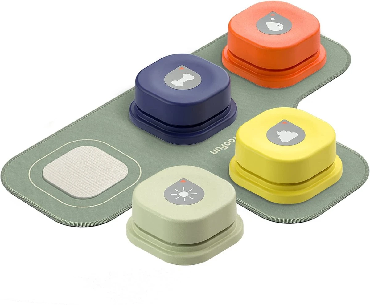 Mewoofun Hond Knoppen Set Mat & Stickers Huisdieren Praat Training En Opname Communicatie Stem Intelligentie Speelgoed Klikker 3 Mewoofun Hond Knoppen Set Mat & Stickers Huisdieren Praat Training En Opname Communicatie Stem Intelligentie Speelgoed Klikker