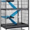 FURNIBELLA – Kooi Voor Kleine Dieren, Knaagdierenvolière Met Wieltjes, 4 Etages, Kooi XXL, Geschikt Voor Hamsters, Kleine Dieren, Cavia’s, Metaal, 78 X 51 X 137 Cm -Huisdierbenodigdheden Winkel 793x1200