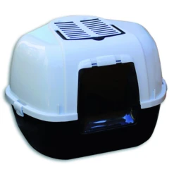 Ferplast Kattentoilet Hoek Mika – Kattenbak – 59.2×51.5×42 Cm Zwart Grijs