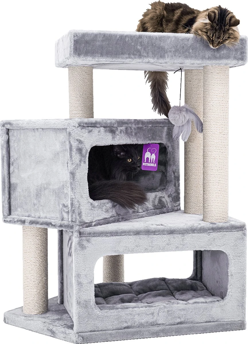 Petrebels Mansion 100 Krabpaal – Grijs – Design – Zeer Stabiel 3 Petrebels Mansion 100 Krabpaal – Grijs – Design – Zeer Stabiel